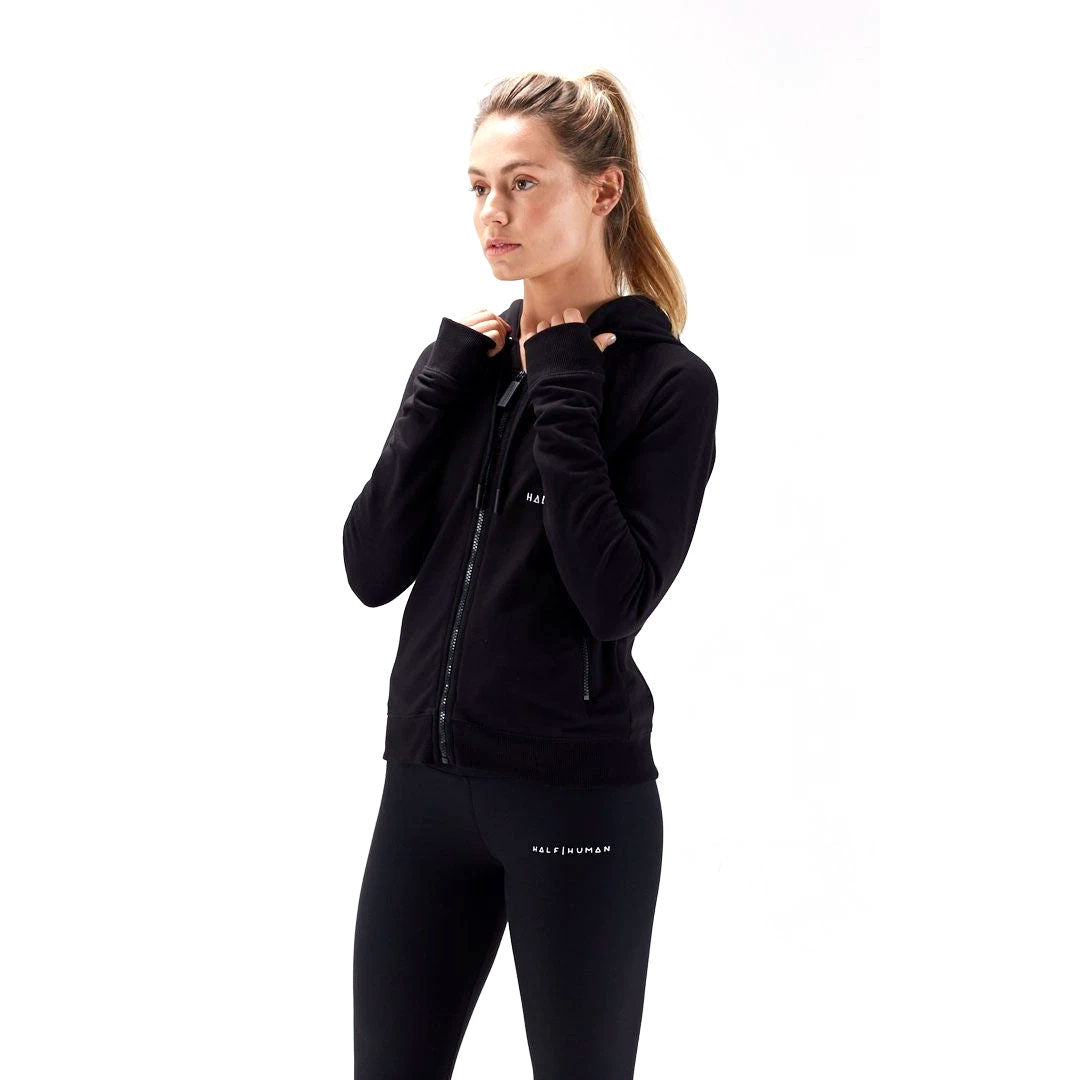 |Half Human Ladies Zip Hoodie|